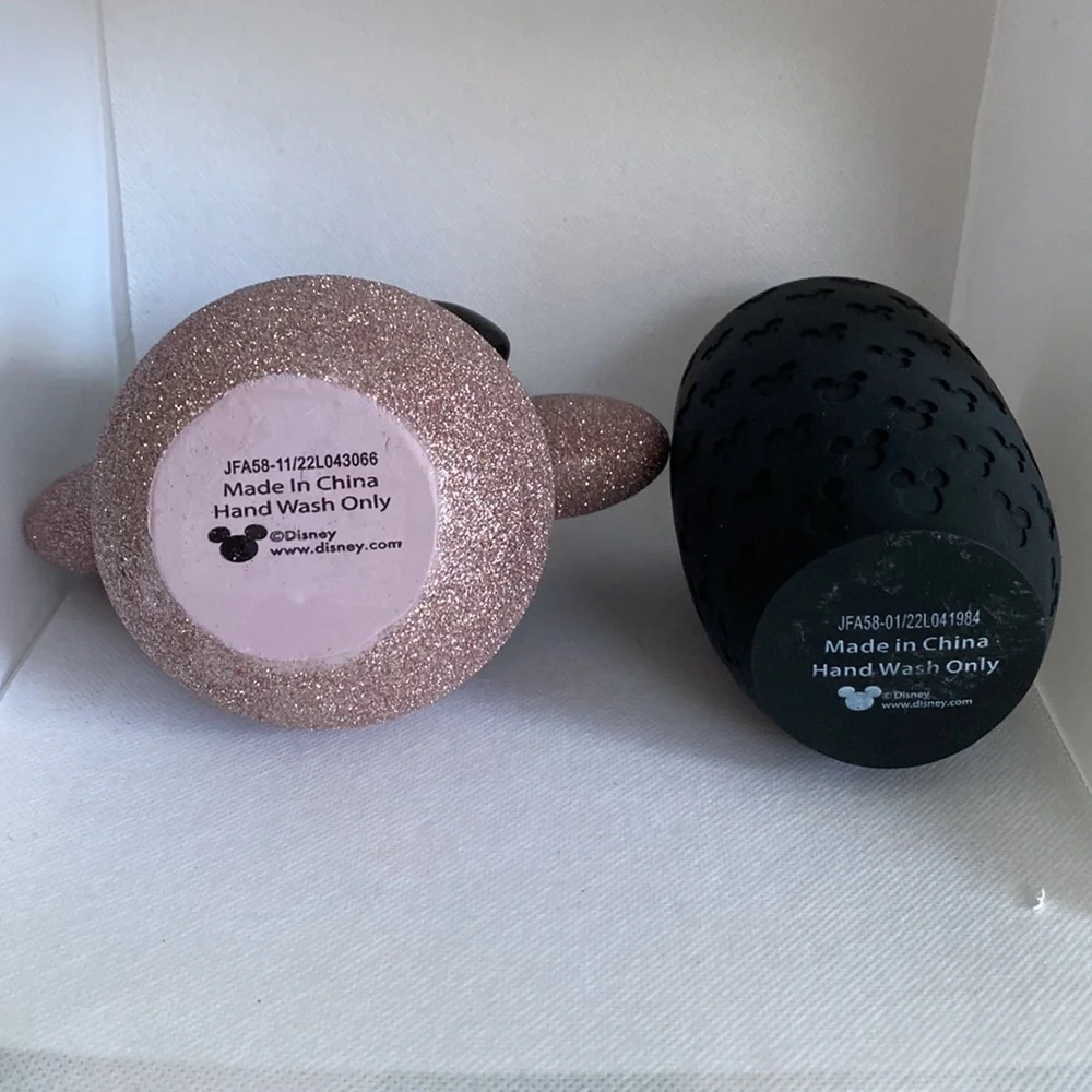 Disney Purple Glitter & Black Minnie Mouse Soap Dispenser & Toothbrush Holder